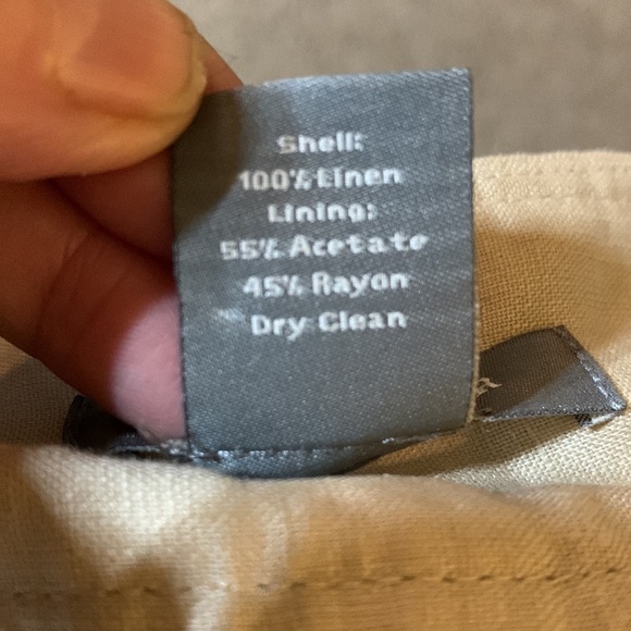 Ann Taylor 100% Linen Skirt, hidden side zipper, 2 front pockets, good condition - Picture 5 of 5